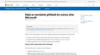 
                            3. Když se nemůžete přihlásit ke svému účtu Microsoft