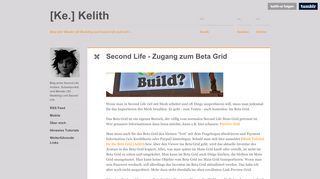 
                            4. [Ke.] Kelith — Second Life - Zugang zum Beta Grid