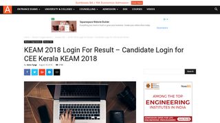 
                            4. KEAM 2018 Login For Result – Candidate Login for CEE Kerala ...