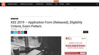 
                            10. KEE 2019 – Application Form (Released), Eligibility Criteria, Exam ...