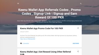 
                            6. Keenu Wallet App Referrals Codes , Promo Codes , Signup Link ...