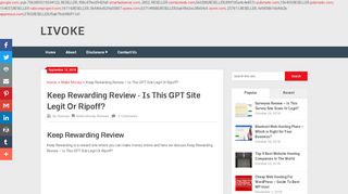 
                            7. Keep Rewarding Review - Is This GPT Site Legit Or Ripoff? - LIVOKE