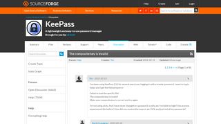 
                            4. KeePass / Discussion / Help:The composite key is invalid - SourceForge