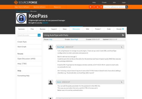 
                            3. KeePass / Discussion / Help:Using AutoType with Putty - SourceForge