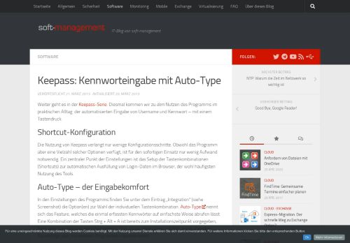 
                            9. Keepass: Kennworteingabe mit Auto-Type - soft-management blog