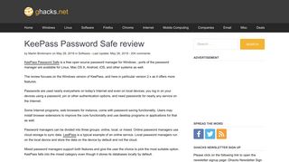 
                            10. KeePass Password Safe review - gHacks Tech News