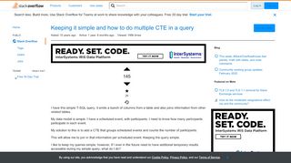 
                            7. Keeping it simple and how to do multiple CTE in a query - Stack ...