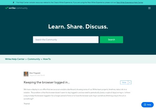 
                            12. Keeping the browser logged in... – Wrike Help portal