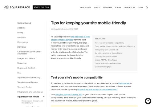 
                            9. Keeping your Squarespace site mobile-friendly – Squarespace Help