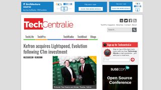 
                            12. Kefron acquires Lightspeed, Evolution following €1m investment ...