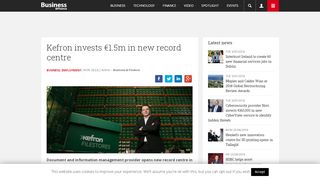 
                            9. Kefron invests €1.5m in new record centre | Business & Finance