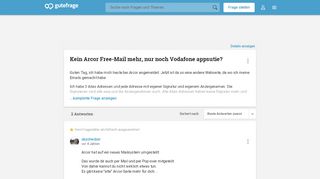 
                            10. Kein Arcor Free-Mail mehr, nur noch Vodafone appsutie? (Internet ...