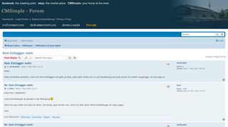 
                            8. Kein Einloggen mehr - CMSimple - Forum