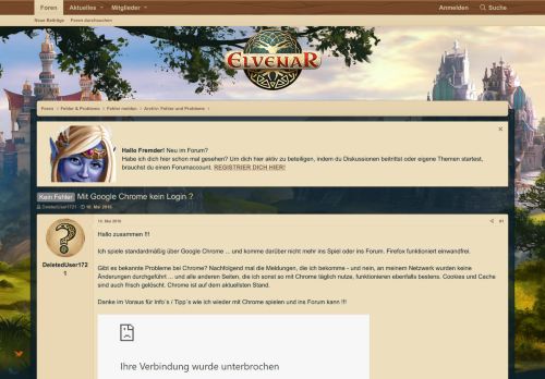 
                            13. Kein Fehler - Mit Google Chrome kein Login ? | Forum - Elvenar ...