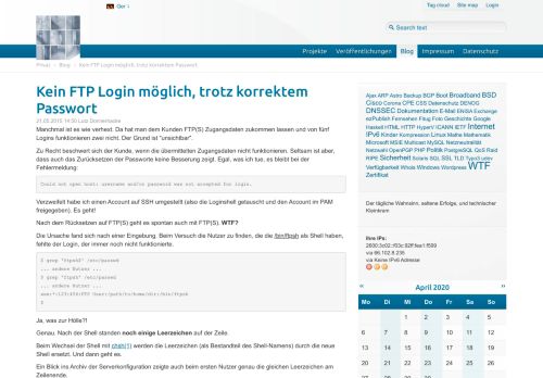 
                            12. Kein FTP Login möglich, trotz korrektem Passwort / Blog / Privat - Lutz ...