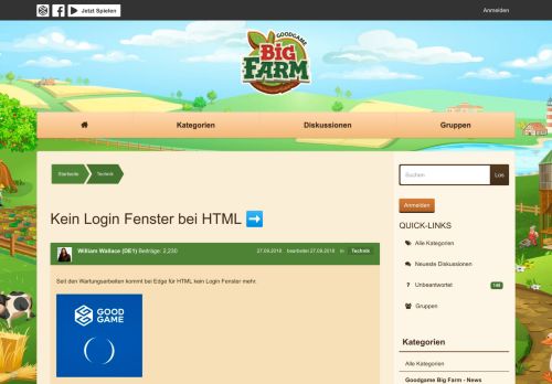 
                            12. Kein Login Fenster bei HTML    — Big Farm - Forum