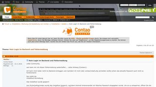 
                            7. Kein Login im Backend und Fehlermeldung - Contao Community