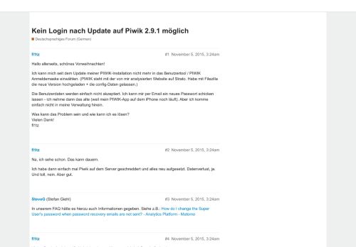 
                            2. Kein Login nach Update auf Piwik 2.9.1 möglich - Deutschsprachiges ...