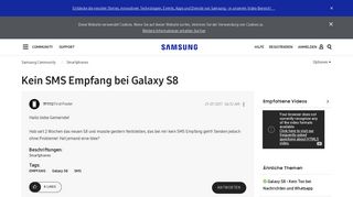 
                            8. Kein SMS Empfang bei Galaxy S8 - Samsung Community