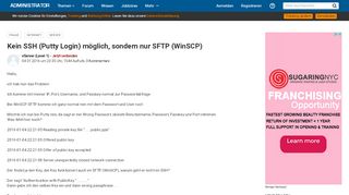 
                            3. Kein SSH (Putty Login) möglich sondern nur SFTP (WinSCP ...