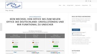 
                            12. Kein Wechsel von Office 365 zum neuen Office 365 Deutschland ...