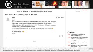 
                            12. Kein Yahoo-Mail-Empfang mehr in Mail-App | Netzwerk & Internet ...