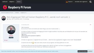 
                            11. Kein Zugang per SSH auf meinen Raspberry PI 3 ...werde noch ...