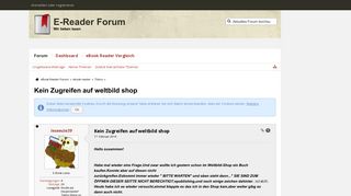 
                            10. Kein Zugreifen auf weltbild shop - Tolino - eBook Reader Forum
