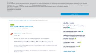 
                            1. Kein Zugriff auf Alice Email Konto | O₂ Community