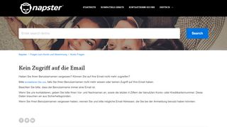 
                            4. Kein Zugriff auf die Email – Napster