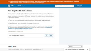 
                            3. Kein Zugriff auf E-Mail-Adresse | LinkedIn Hilfe