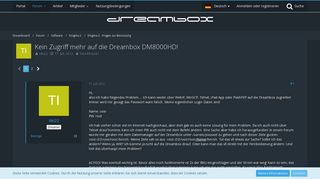 
                            2. Kein Zugriff mehr auf die Dreambox DM8000HD! - Enigma 2 - Fragen ...