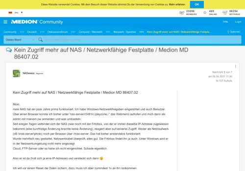 
                            7. Kein Zugriff mehr auf NAS / Netzwerkfähige Festpla... - MEDION ...