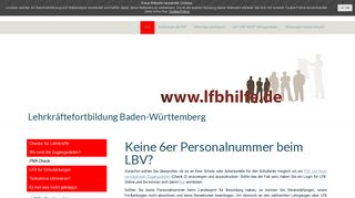 
                            10. Keine 6er Personalnummer beim LBV? - LFB-Hilfe Supportseite (C ...