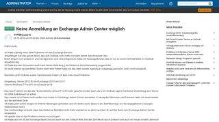 
                            3. Keine Anmeldung an Exchange Admin Center möglich - Administrator