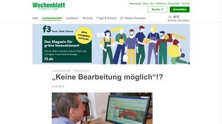 
                            9. „Keine Bearbeitung möglich“!? - nachrichten - landwirtschaft ...