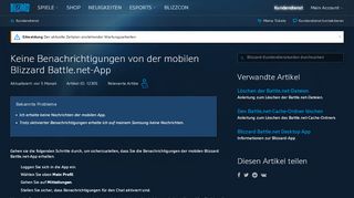 
                            2. Keine Benachrichtigungen von der mobilen Blizzard Battle.net-App ...