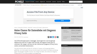 
                            11. Keine Chance für Datendiebe mit Steganos Privacy Suite - PC-WELT