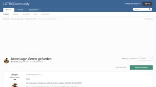 
                            7. keine Login-Server gefunden - Technische Hilfe - LOTROCommunity