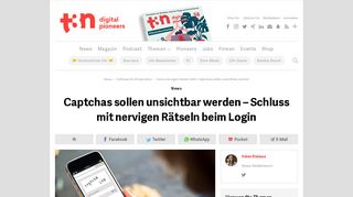 
                            7. Keine nervigen Rätsel mehr: Captchas sollen unsichtbar werden - t3n