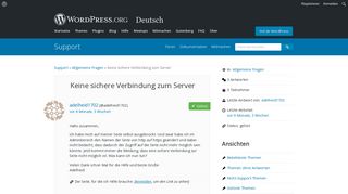 
                            6. Keine sichere Verbindung zum Server | WordPress.org