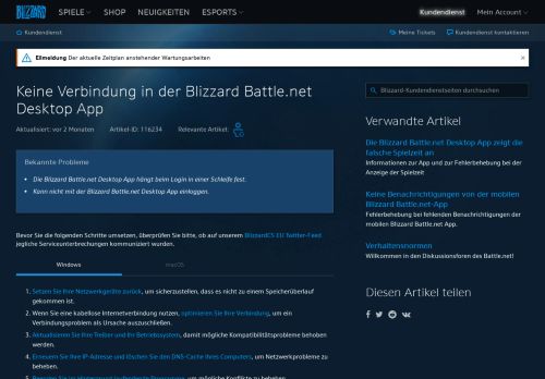 
                            1. Keine Verbindung in der Blizzard Battle.net Desktop App - Blizzard ...