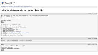 
                            10. Keine Verbindung mehr zu Humax iCord HD - SmartFTP Forums