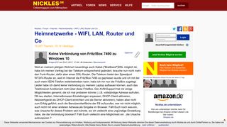 
                            6. Keine Verbindung von Fritz!Box 7490 zu Windows 10 - Nickles.de