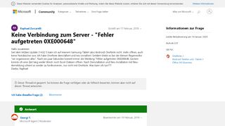 
                            2. Keine Verbindung zum Server - 