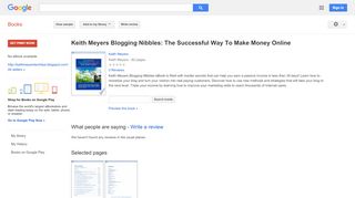 
                            4. Keith Meyers Blogging Nibbles: The Successful Way To Make Money Online