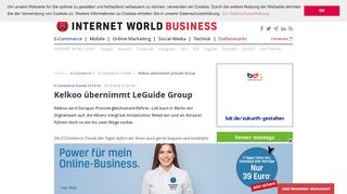 
                            10. Kelkoo übernimmt LeGuide Group - internetworld.de