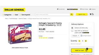 
                            11. Kellogg's Special K Pastry Crisps, Strawberry, 12 ct - Dollar General