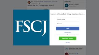 
                            8. Kelly Hendricks - why is the fscj connections down? | Facebook