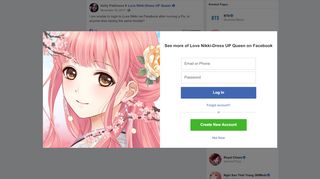 
                            3. Kelly Pattinson - I am unable to login to Love Nikki via... | Facebook